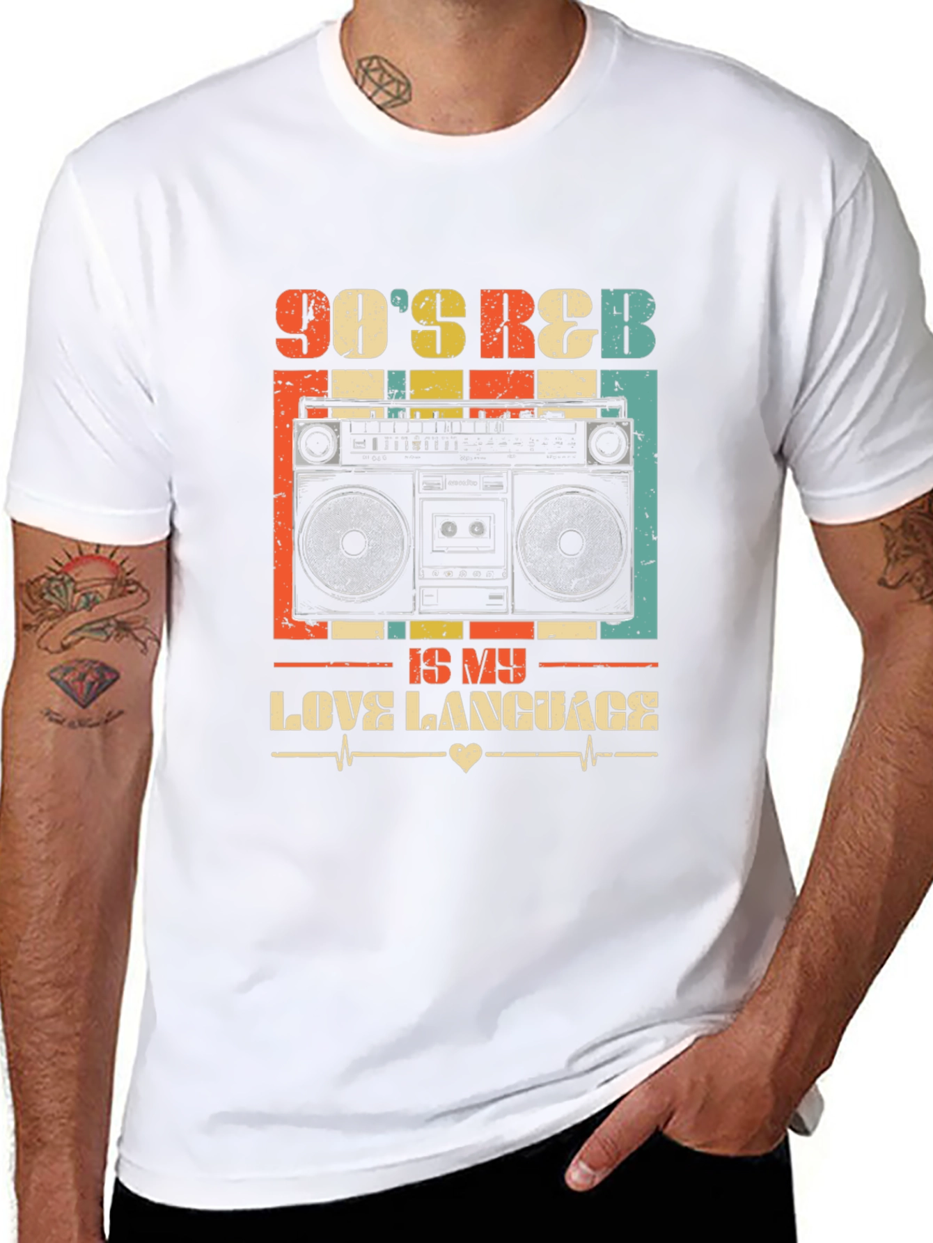 90s Retro Boombox Graphic Tee