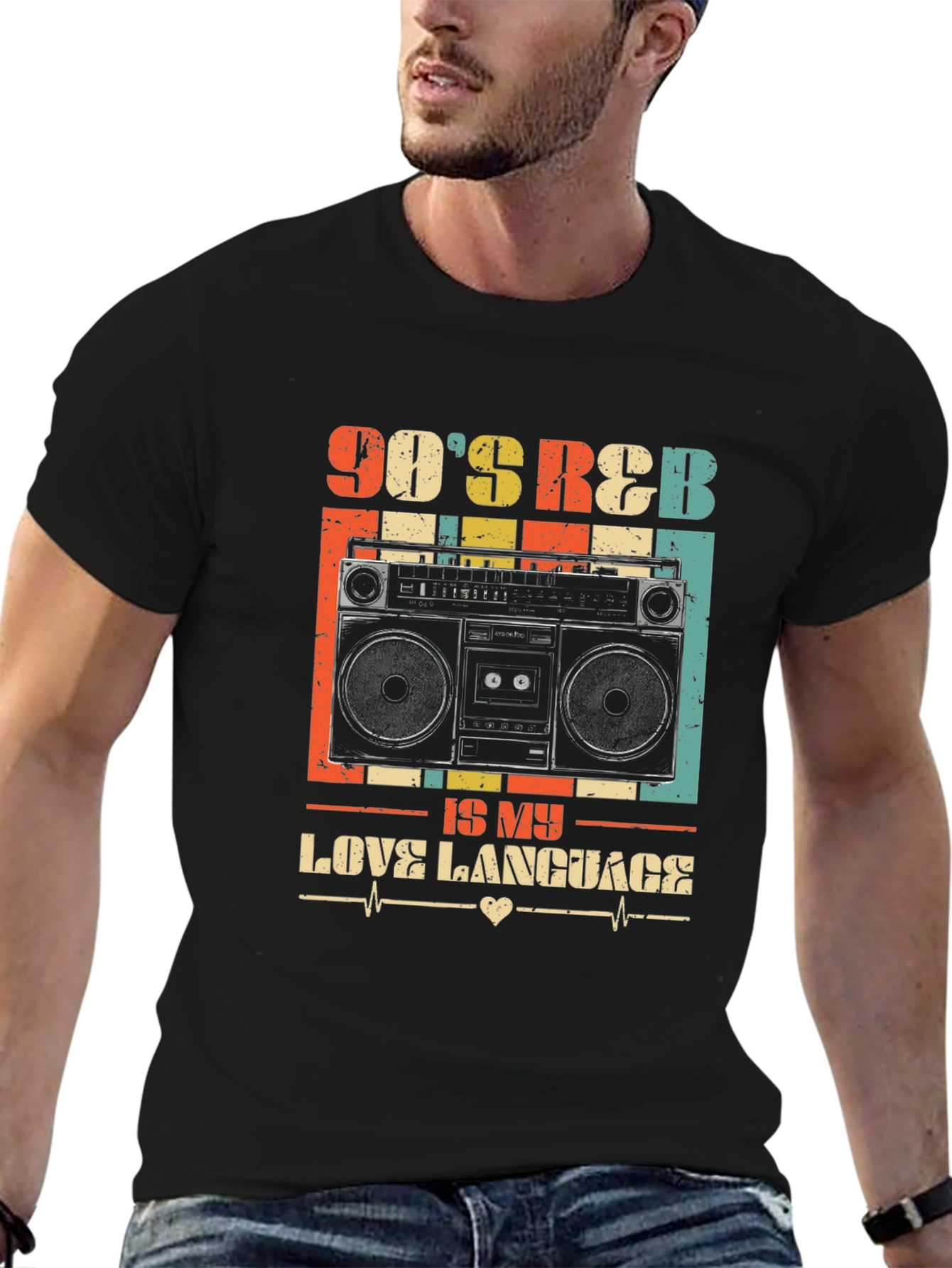 90s Retro Boombox Graphic Tee
