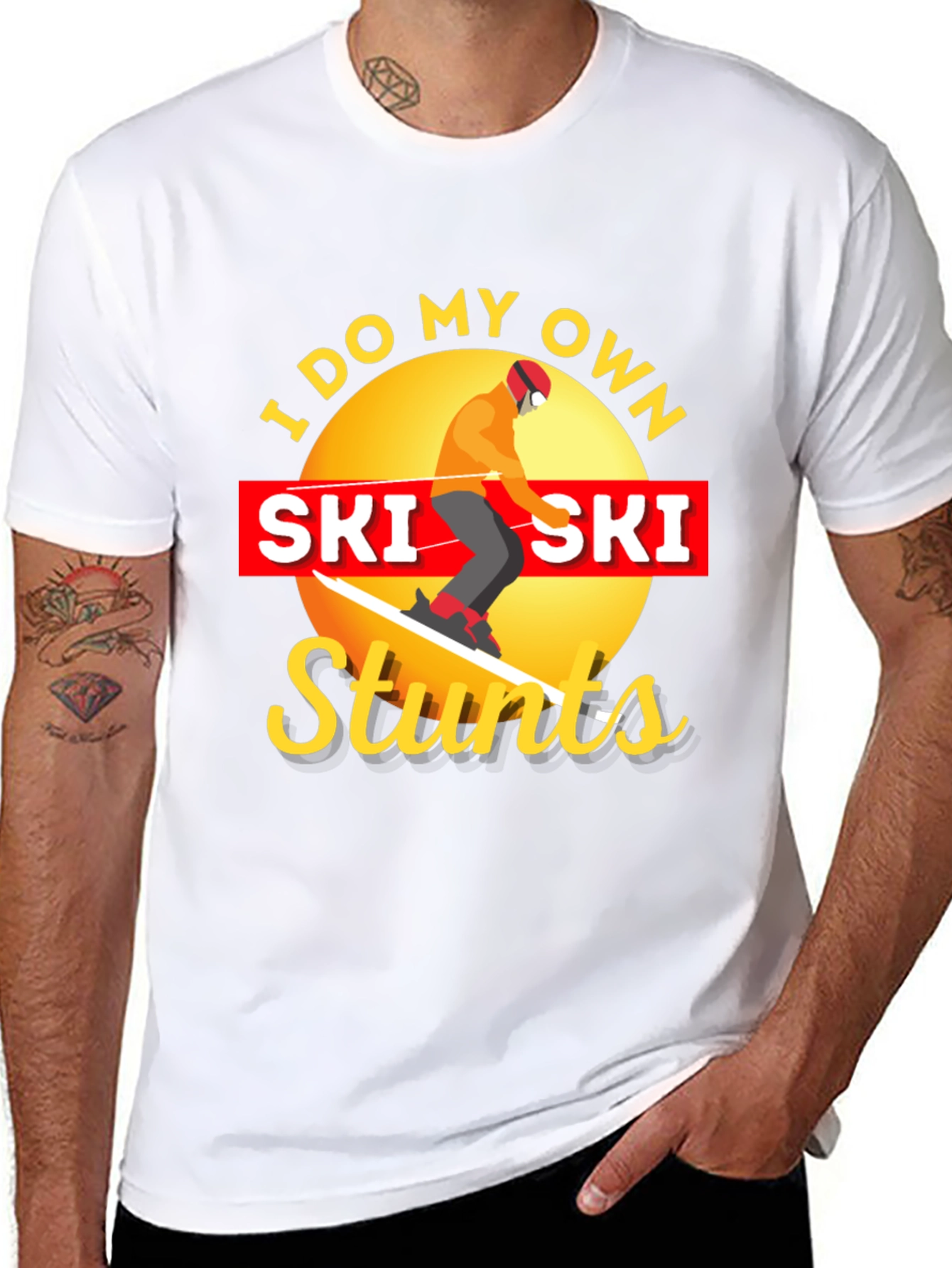 I Do My Own Ski Stunts Graphic Tee