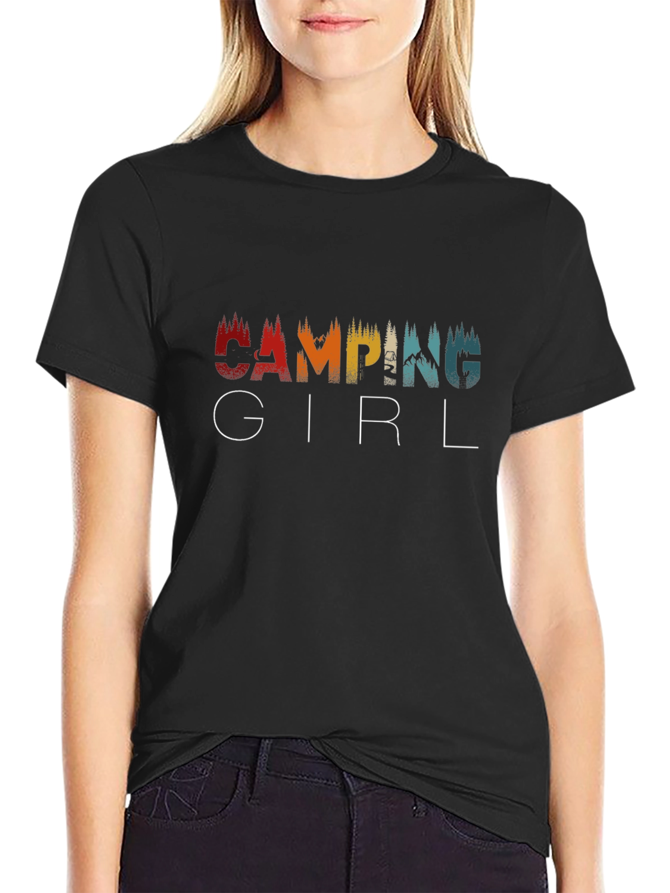 Camping Girl Tee - Nature Adventure T-Shirt