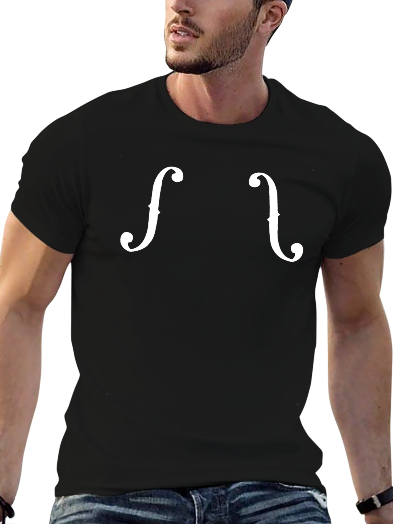 Violin F-Hole Graphic Tee - Black