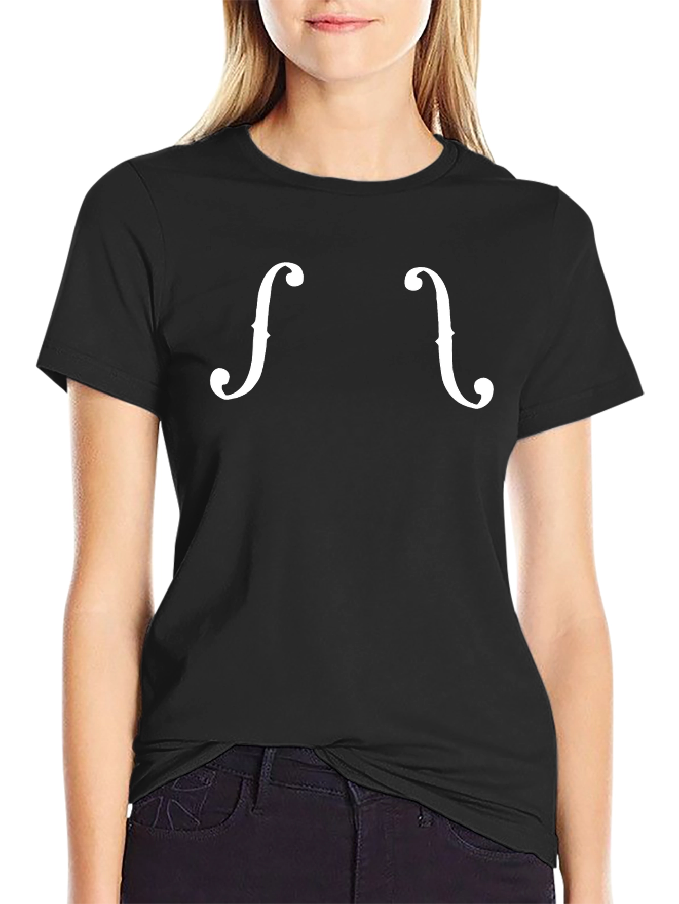 Violin F-Hole Graphic Tee - Black