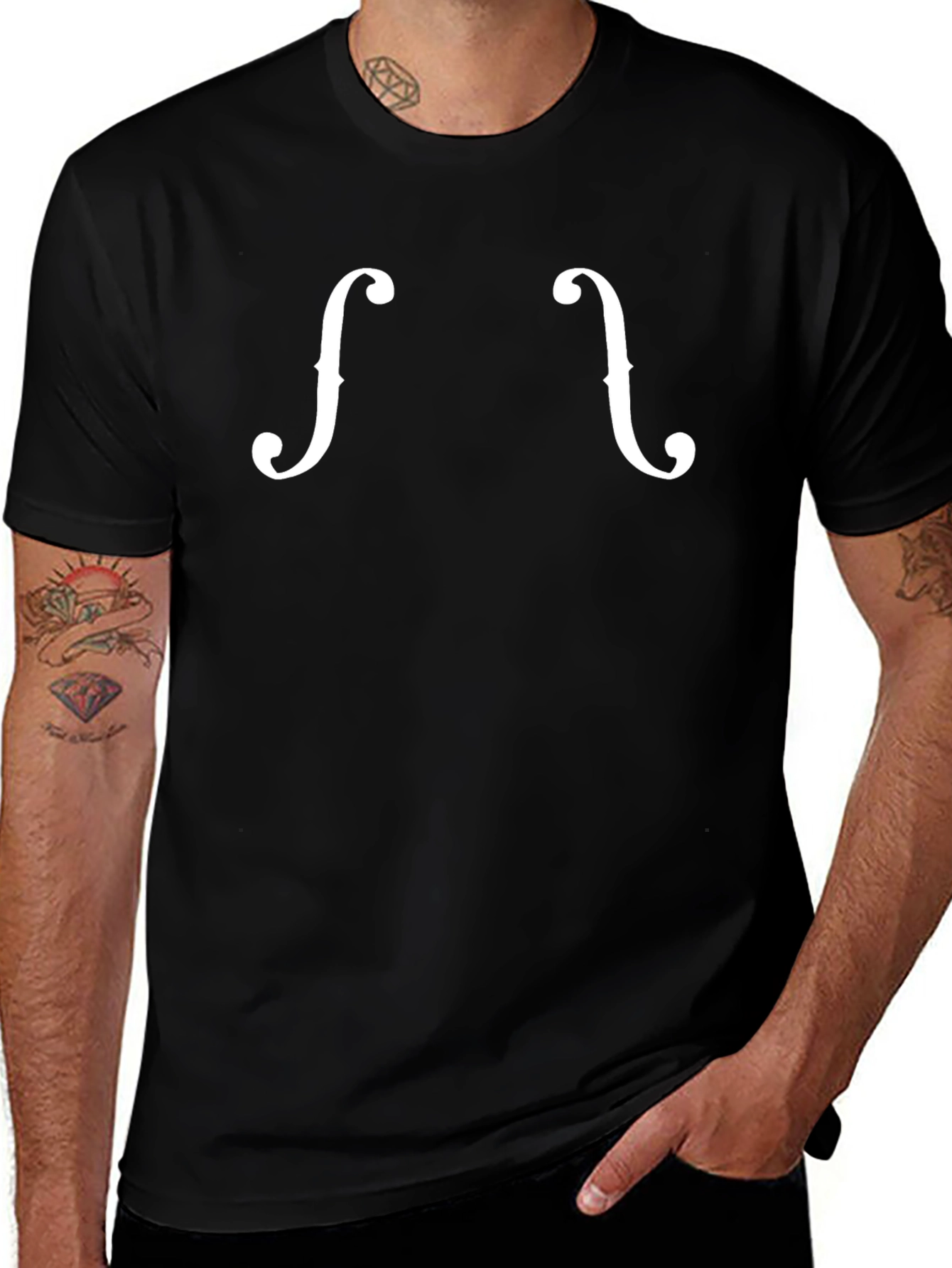 Violin F-Hole Graphic Tee - Black