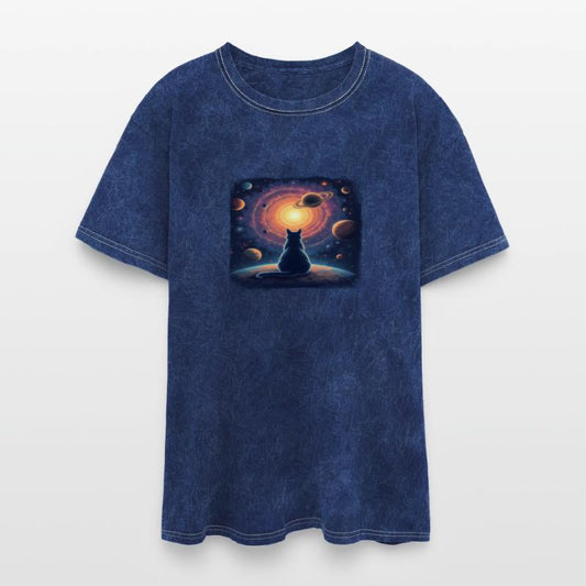 Galaxy Cat T-Shirt - Cute Kitten Staring at Saturn