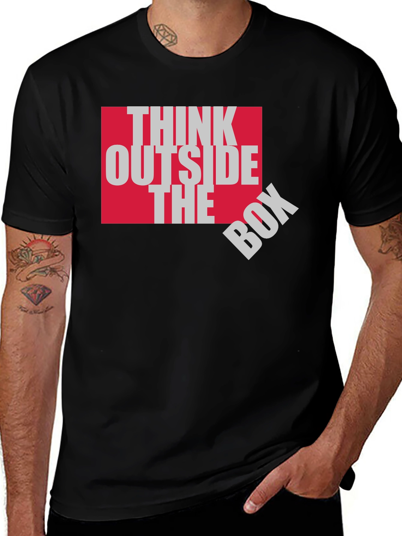 Think Outside the Box Graphic Tee - Black