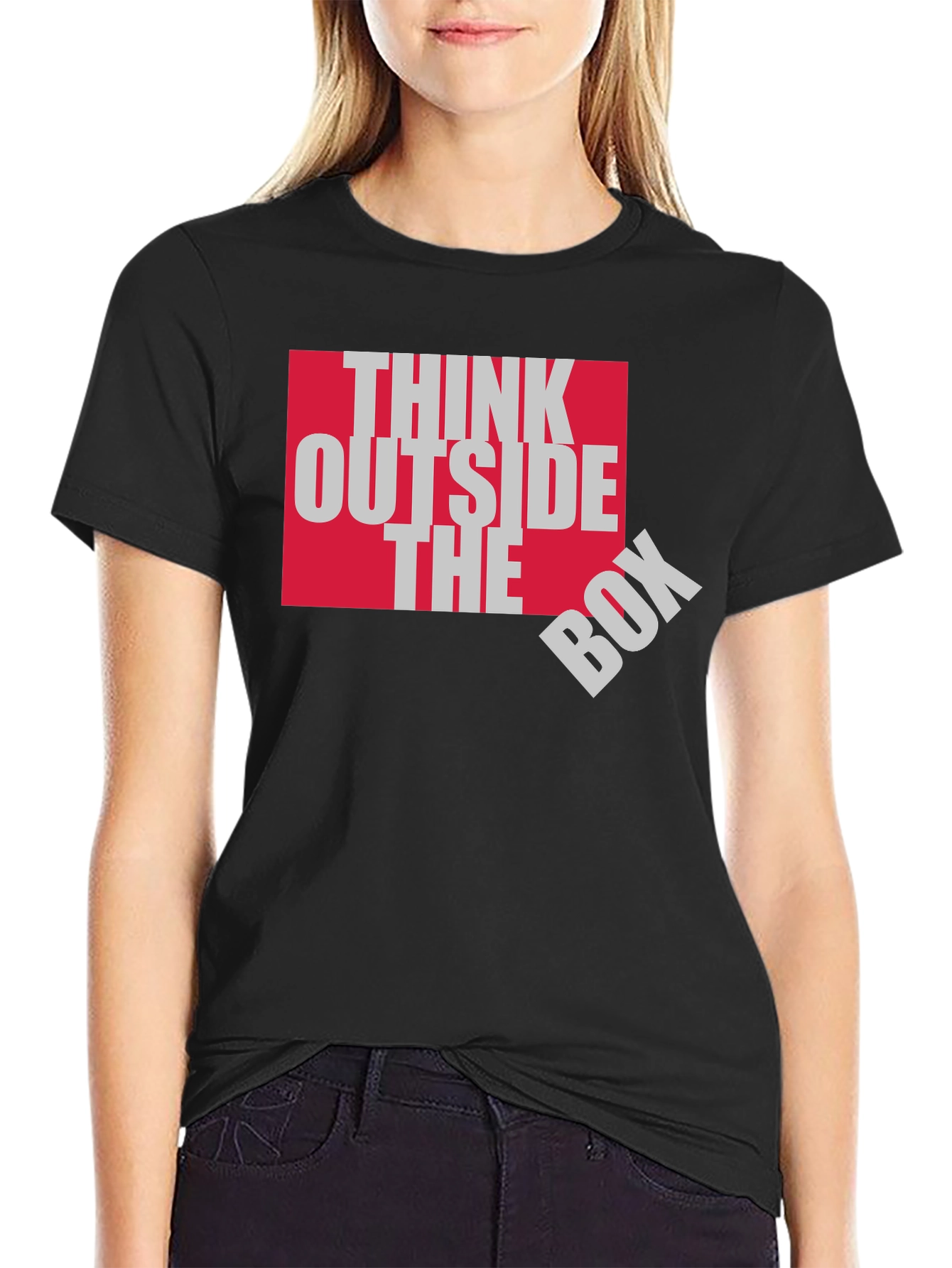 Think Outside the Box Graphic Tee - Black