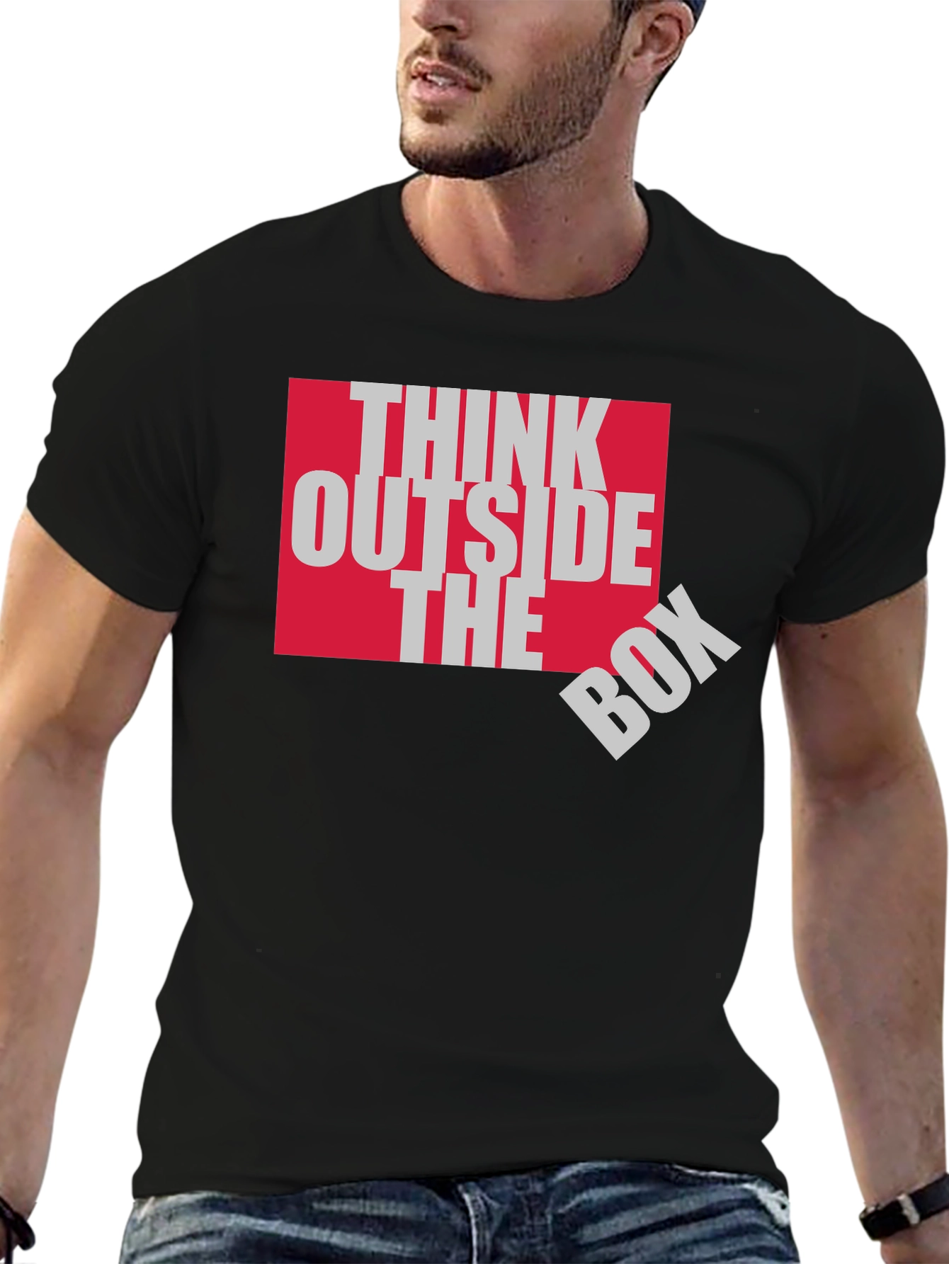 Think Outside the Box Graphic Tee - Black
