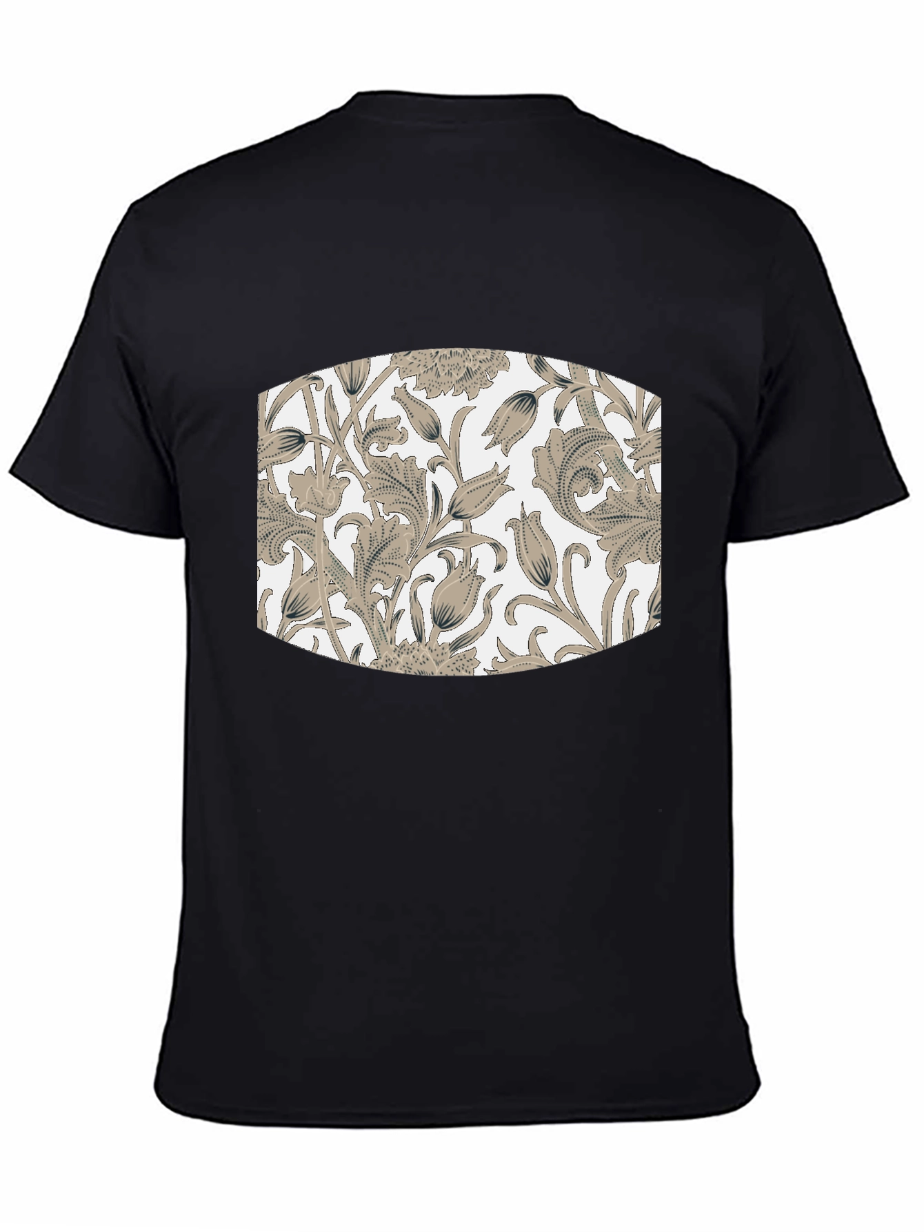 Floral Pattern T-Shirt - Black