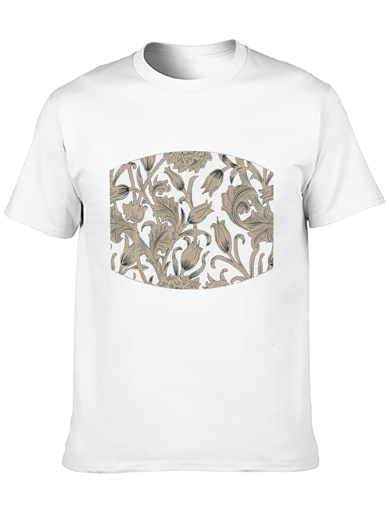 Floral Pattern T-Shirt - Black