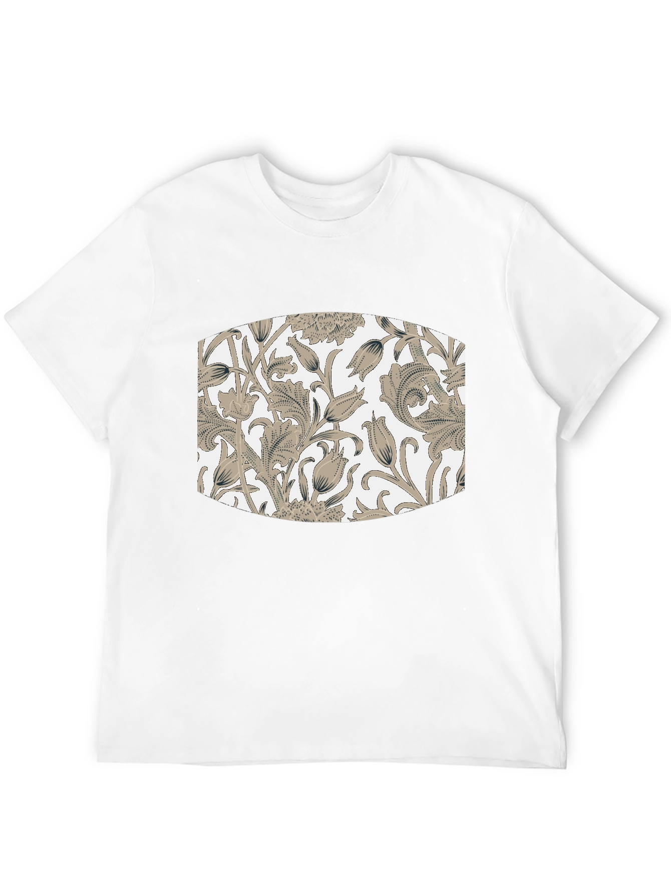 Floral Pattern T-Shirt - Black