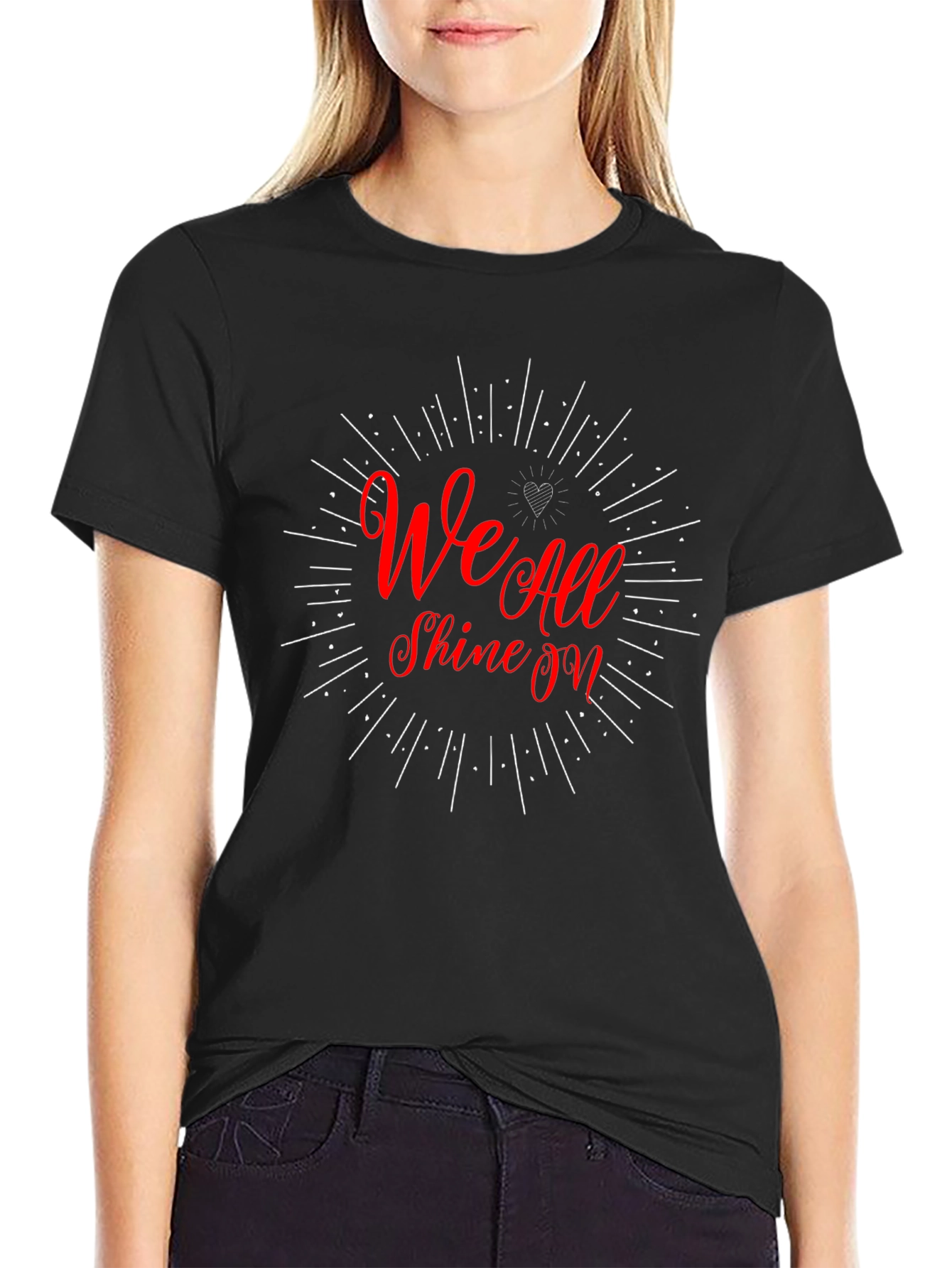 We All Shine On Graphic Tee - Black