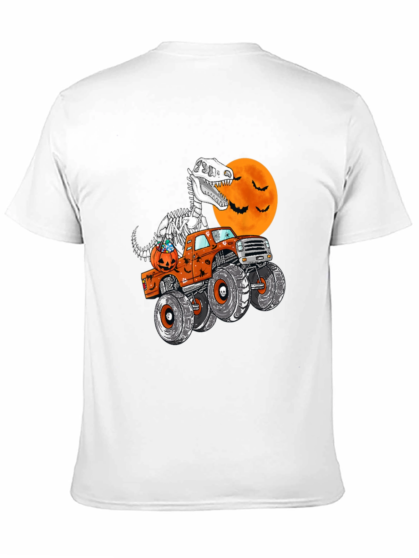 Halloween Dino Skeleton Monster Truck T-Shirt
