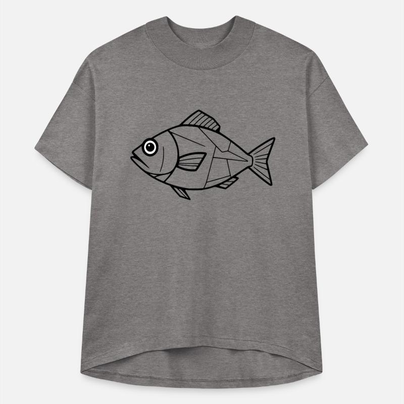Geometric Fish Design - Minimalist Black and White
