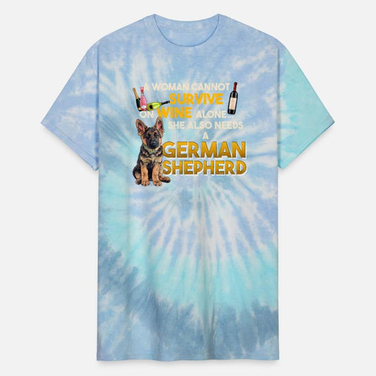 German Shepherd WOMAN CANNOT SURVIVE ON WINE