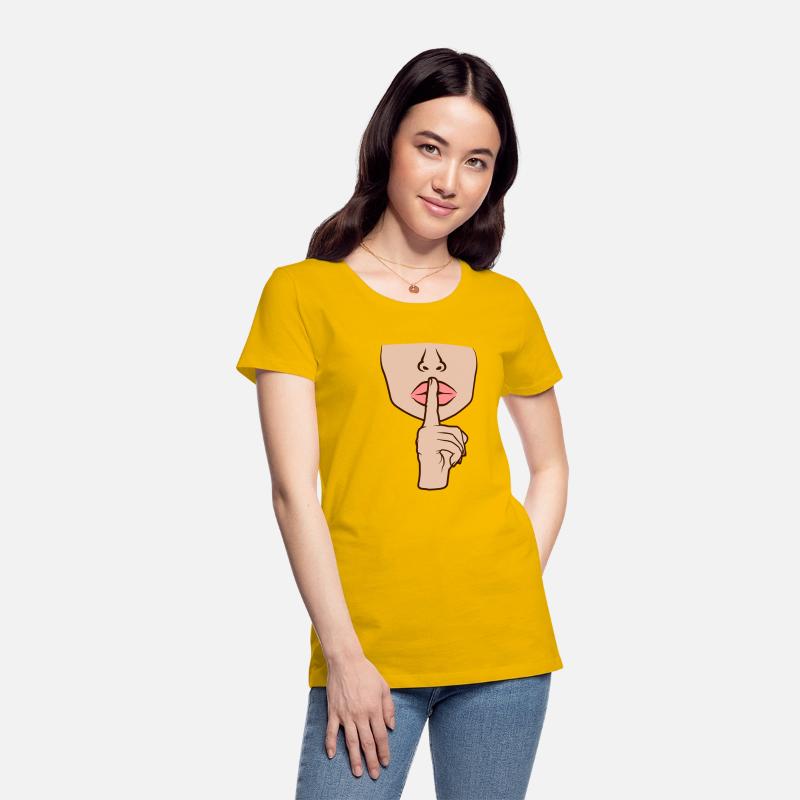 gesture be quiet woman