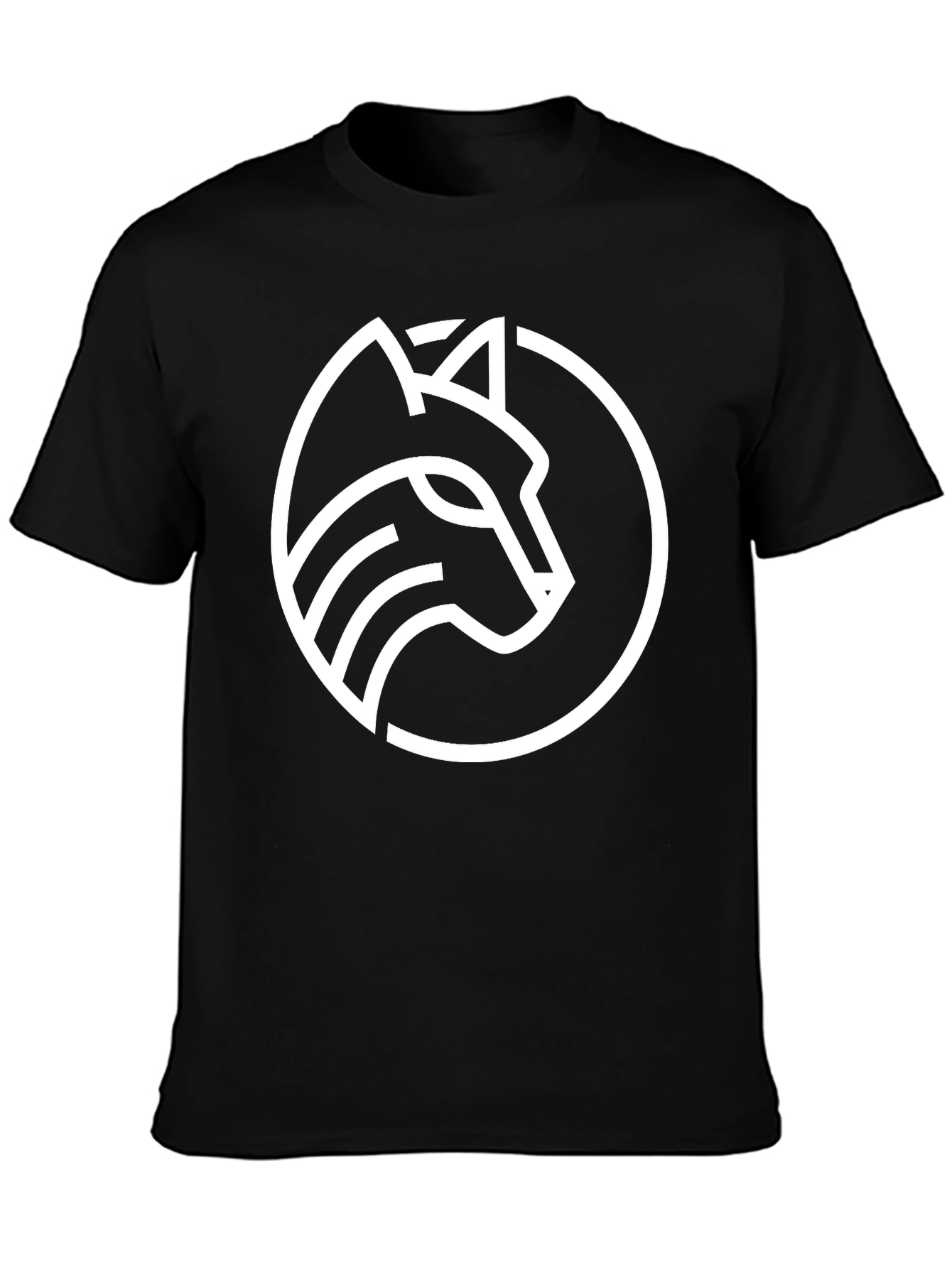 Modern Wolf Logo Graphic Tee - Black