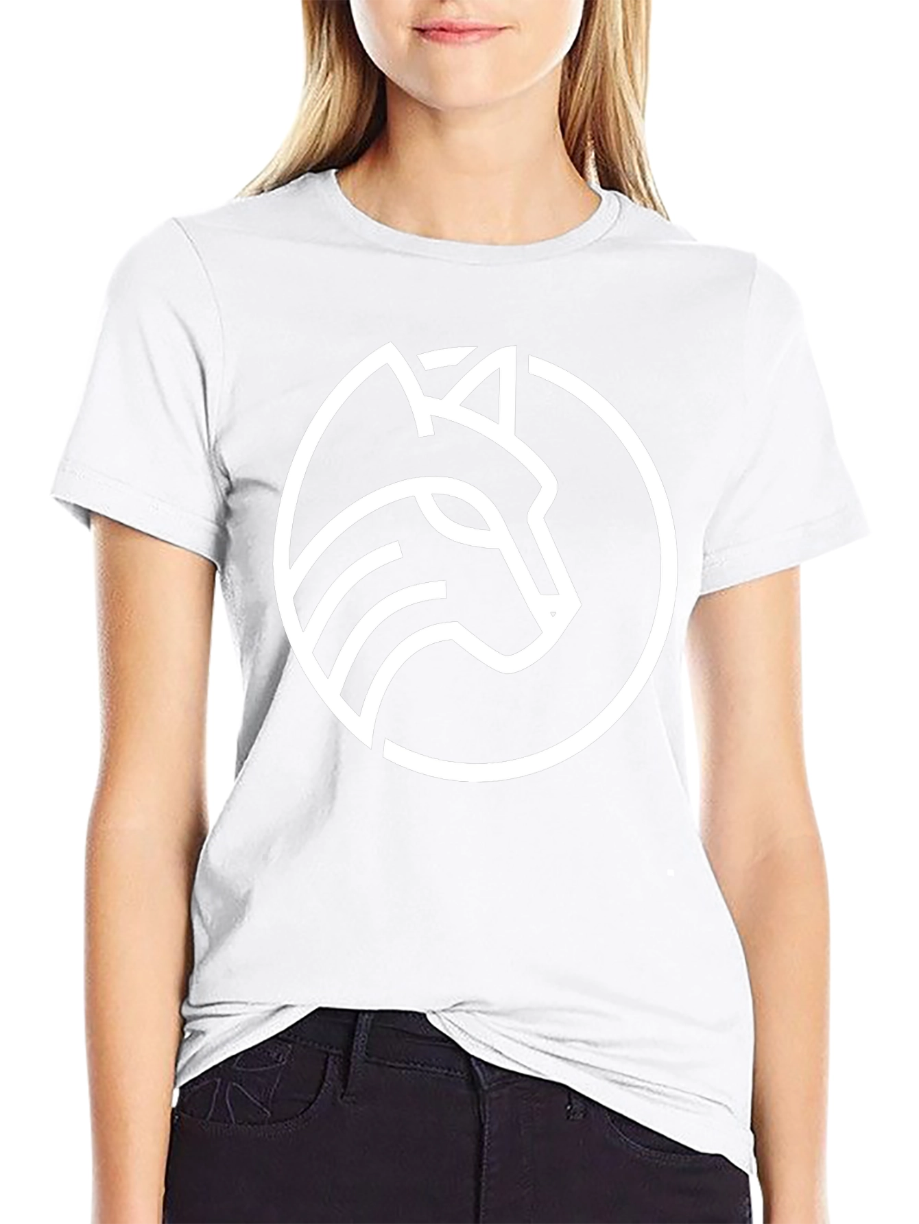 Modern Wolf Logo Graphic Tee - Black