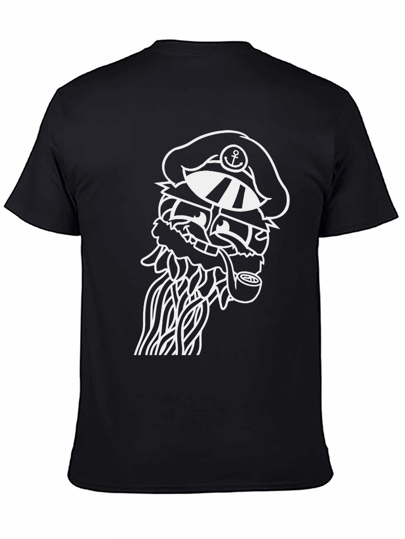 Nautical Octopus Graphic Tee - Black Cotton T-Shirt