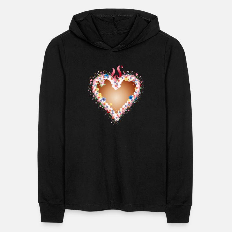 Gingerbread heart folk festival with flowers