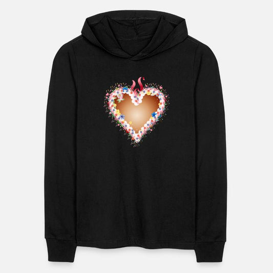 Gingerbread heart folk festival with flowers