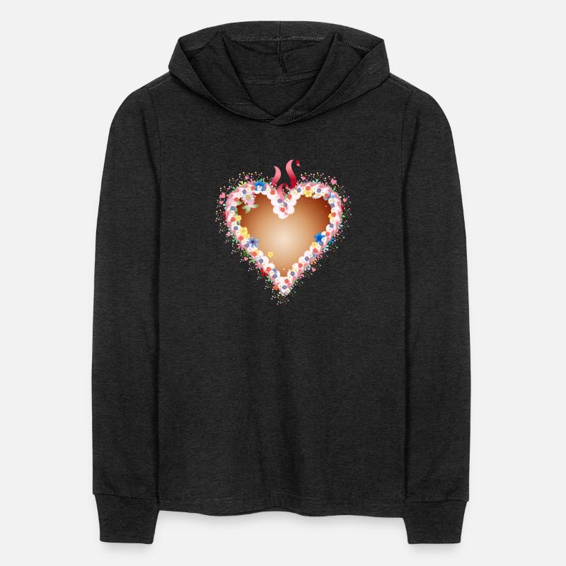 Gingerbread heart folk festival with flowers