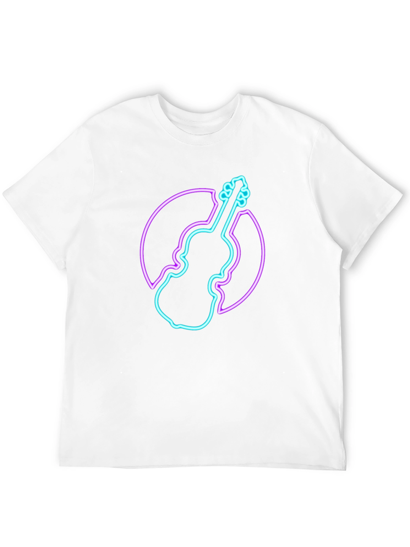 Neon Violin Graphic Tee - Stylish Musician T-Shirt