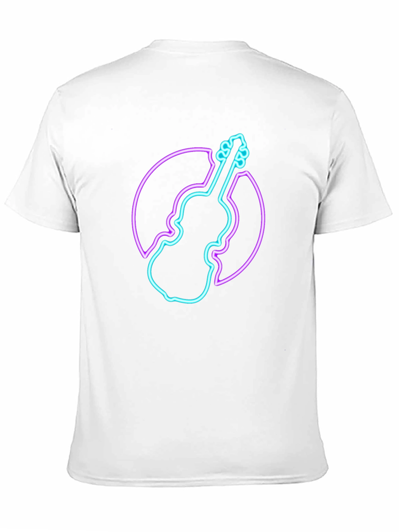 Neon Violin Graphic Tee - Stylish Musician T-Shirt