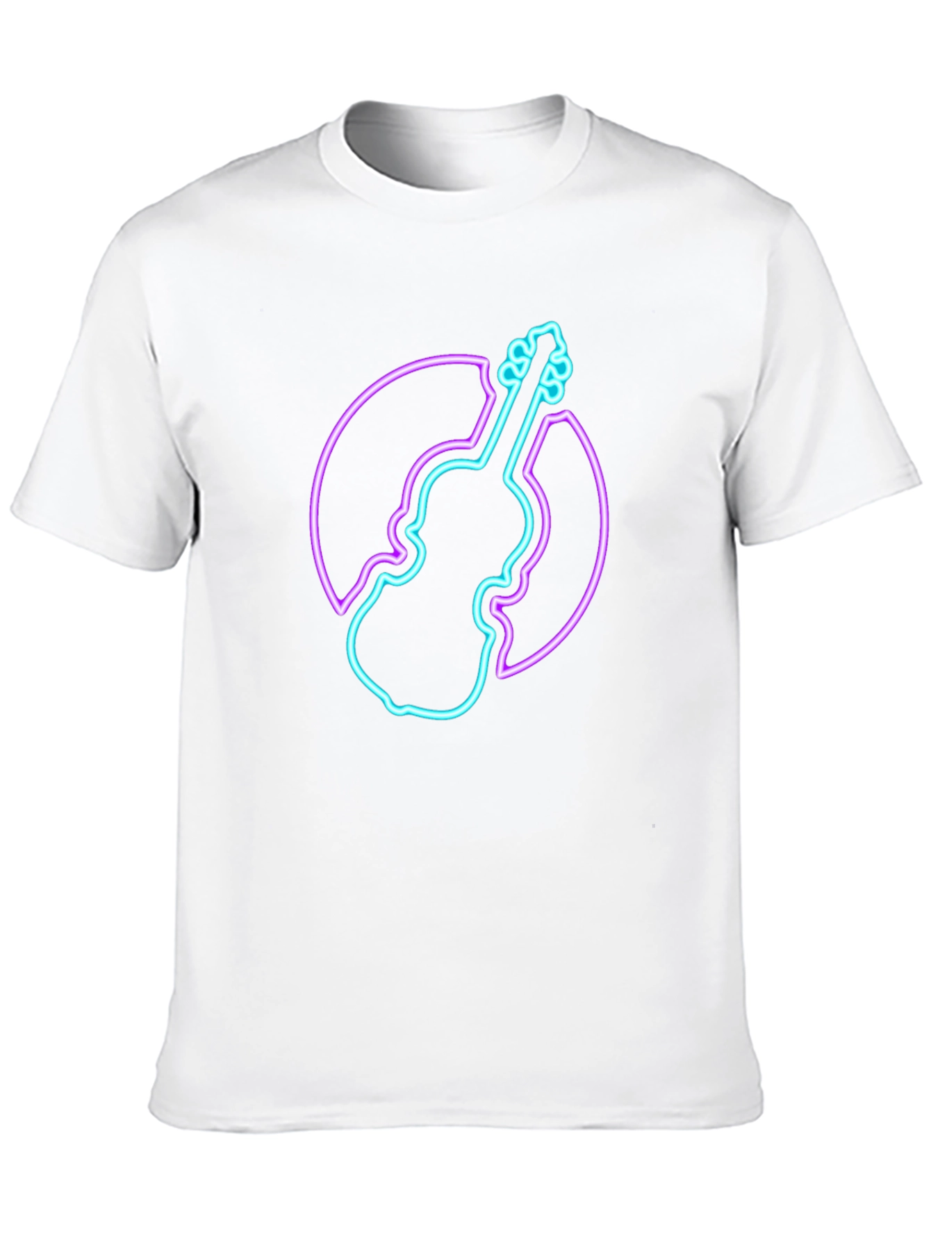 Neon Violin Graphic Tee - Stylish Musician T-Shirt