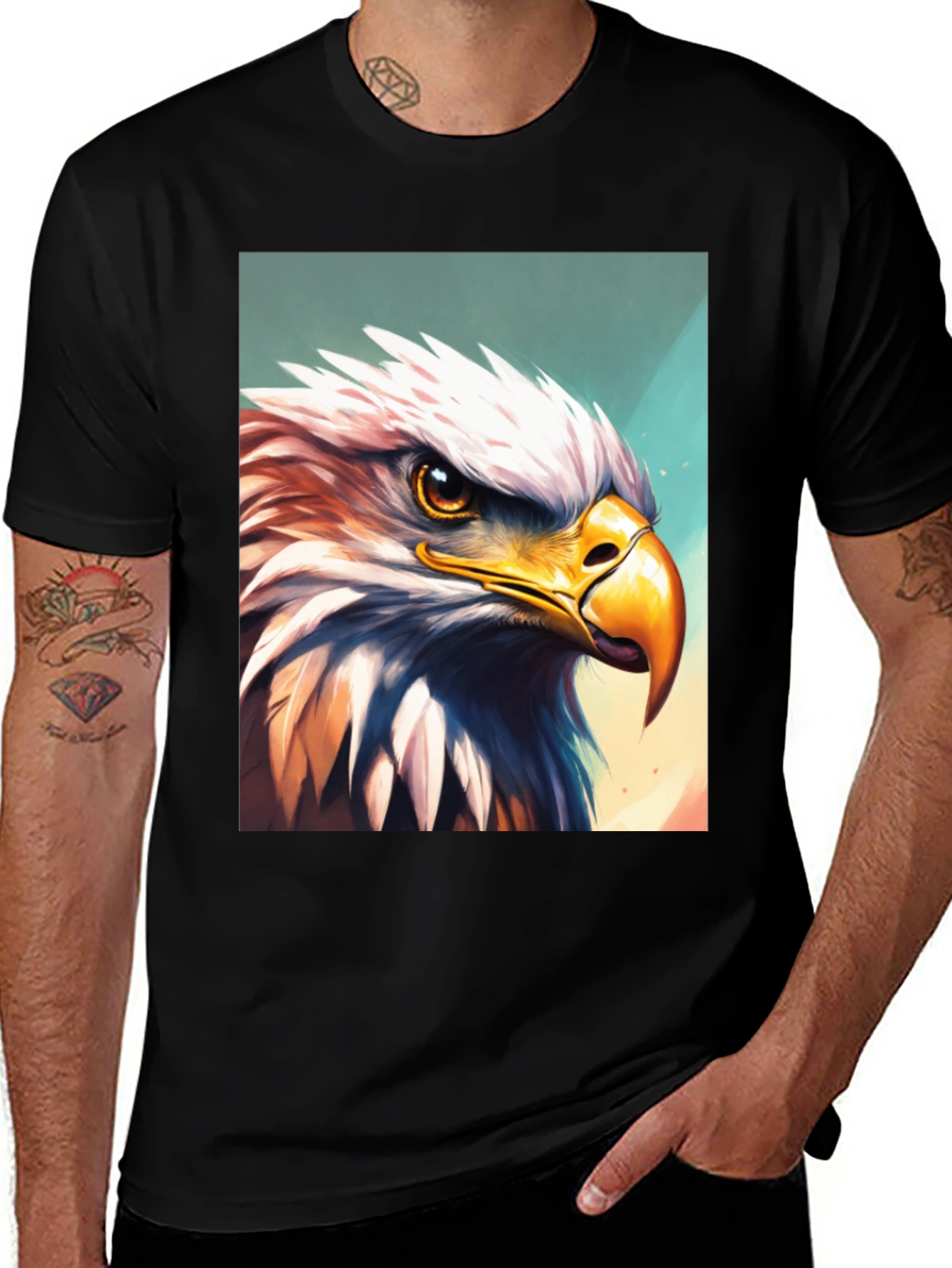 Eagle Graphic Tee - Patriotic Bird Print