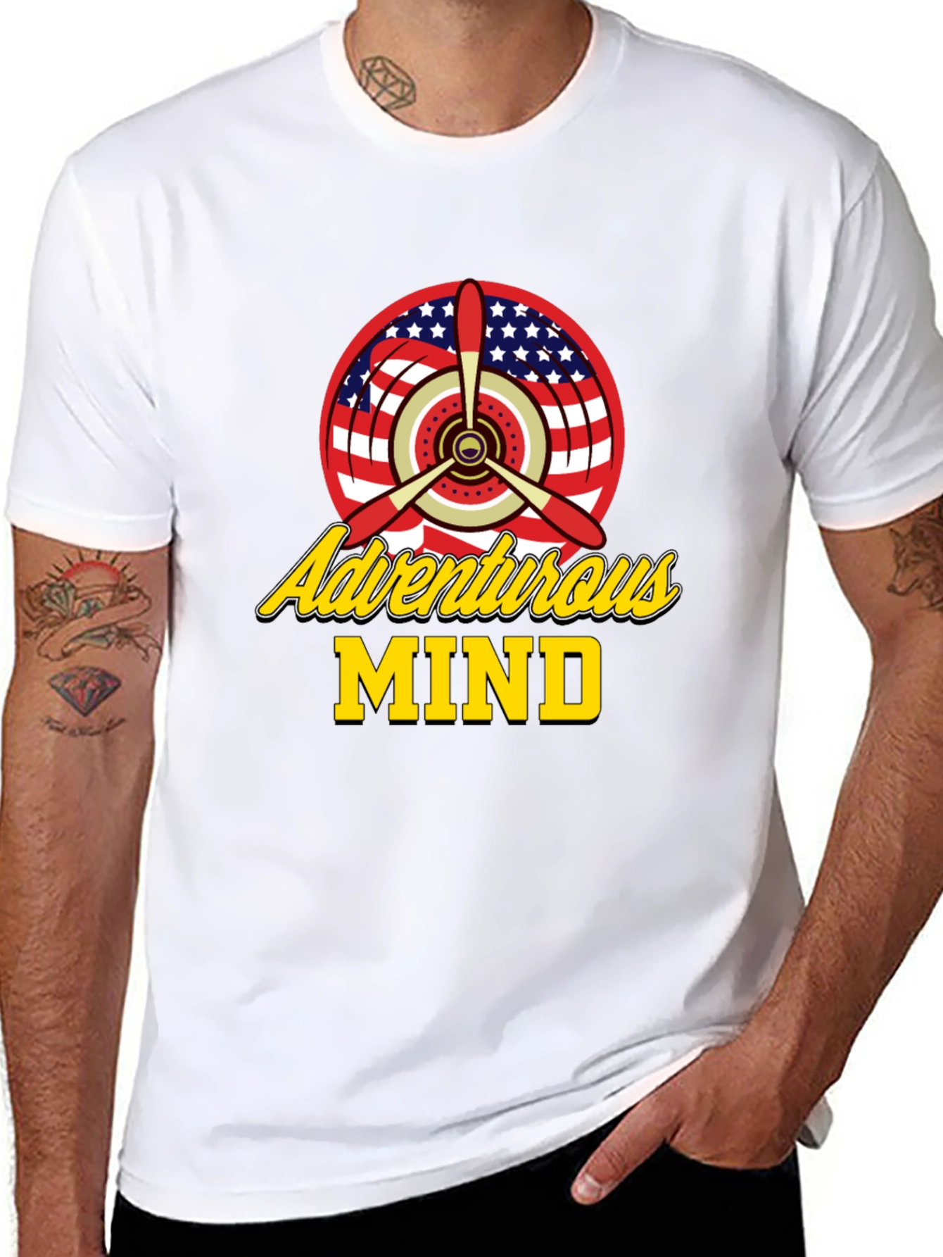 Adventurous Mind Airplane Propeller T-Shirt