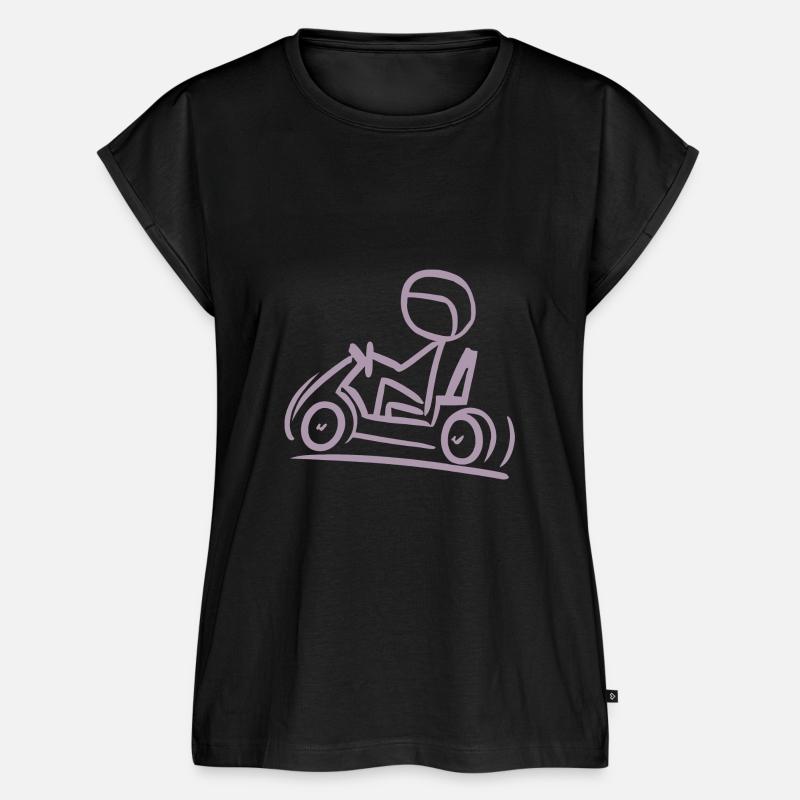 Go-Kart Silhouette Stick Figure Line Drawing