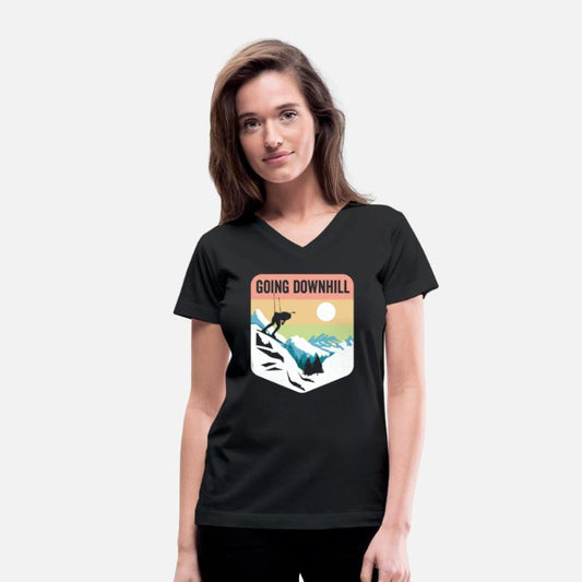 Going Downhill Funny Skiing Outdoor Snowboarding