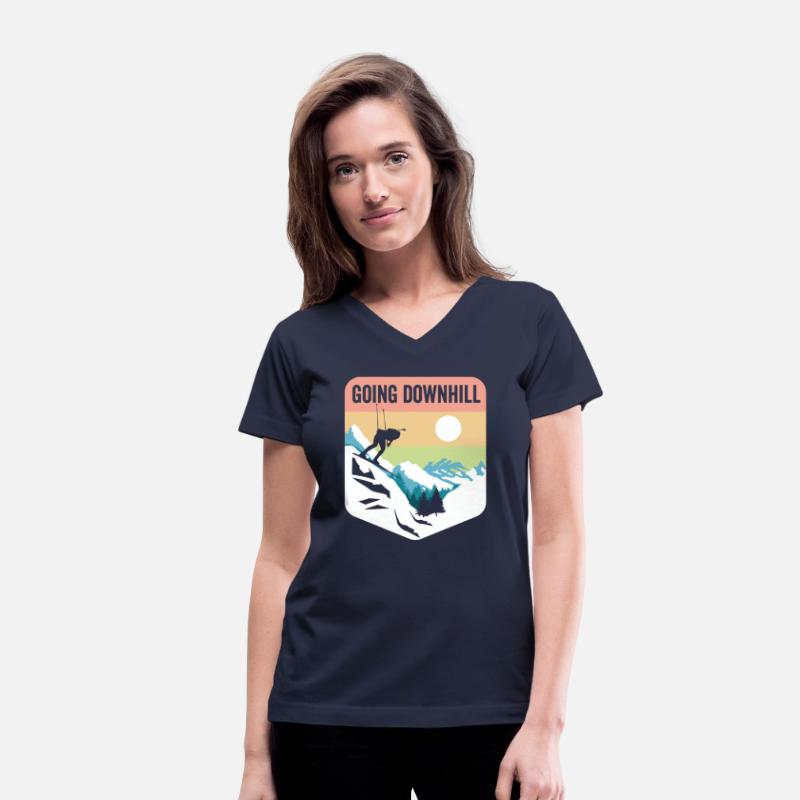 Going Downhill Funny Skiing Outdoor Snowboarding