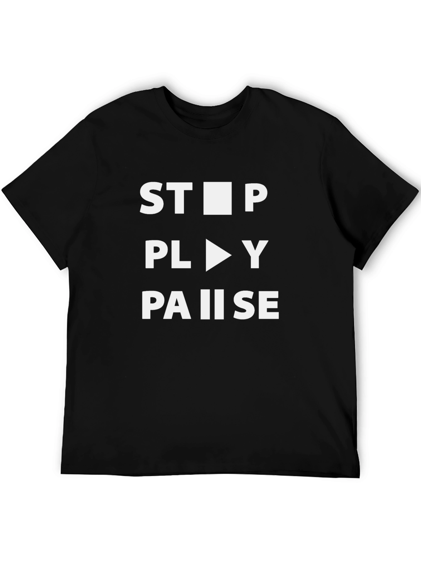 Stop Play Pause Graphic T-Shirt - Music Lover Tee