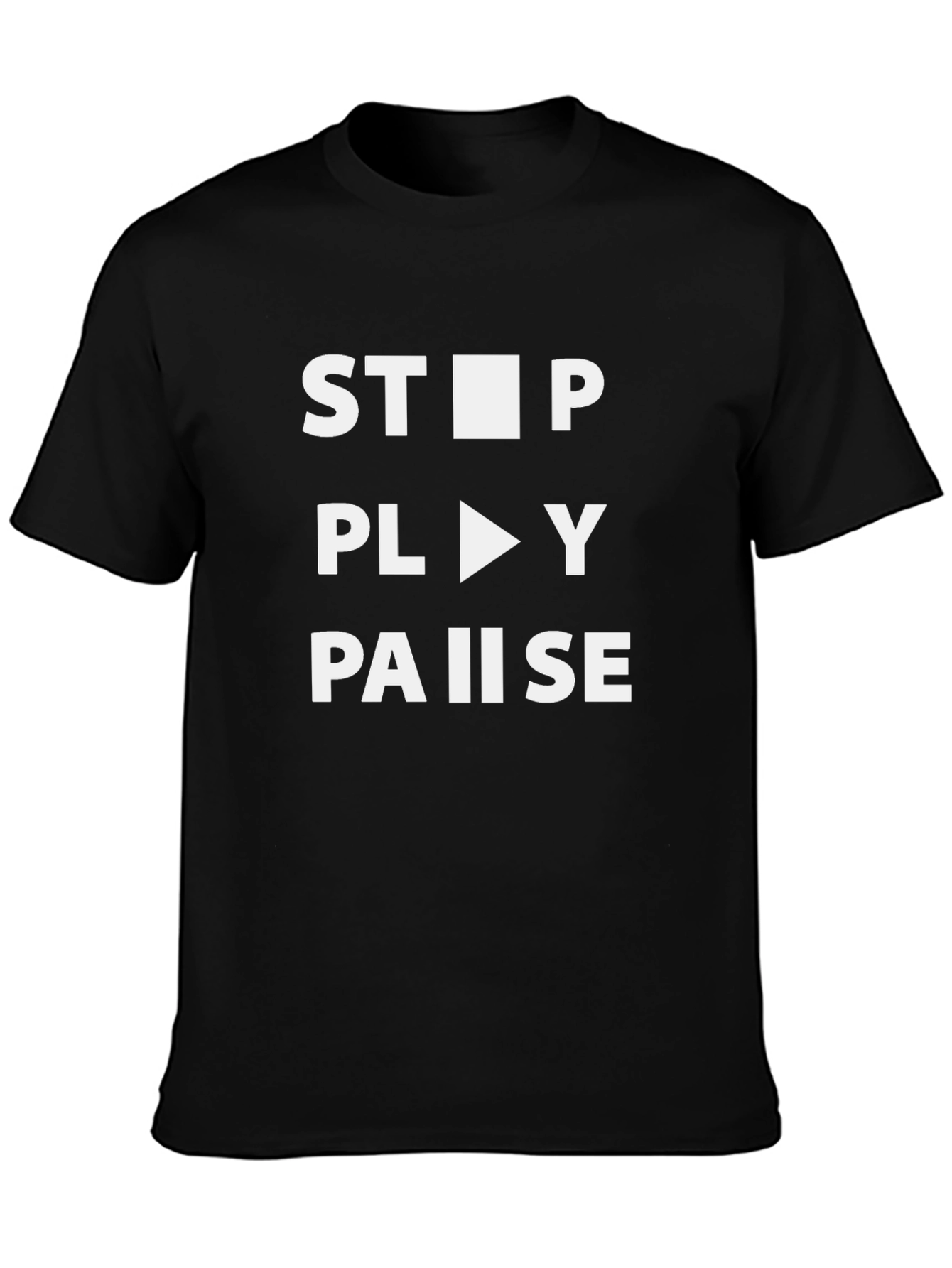 Stop Play Pause Graphic T-Shirt - Music Lover Tee