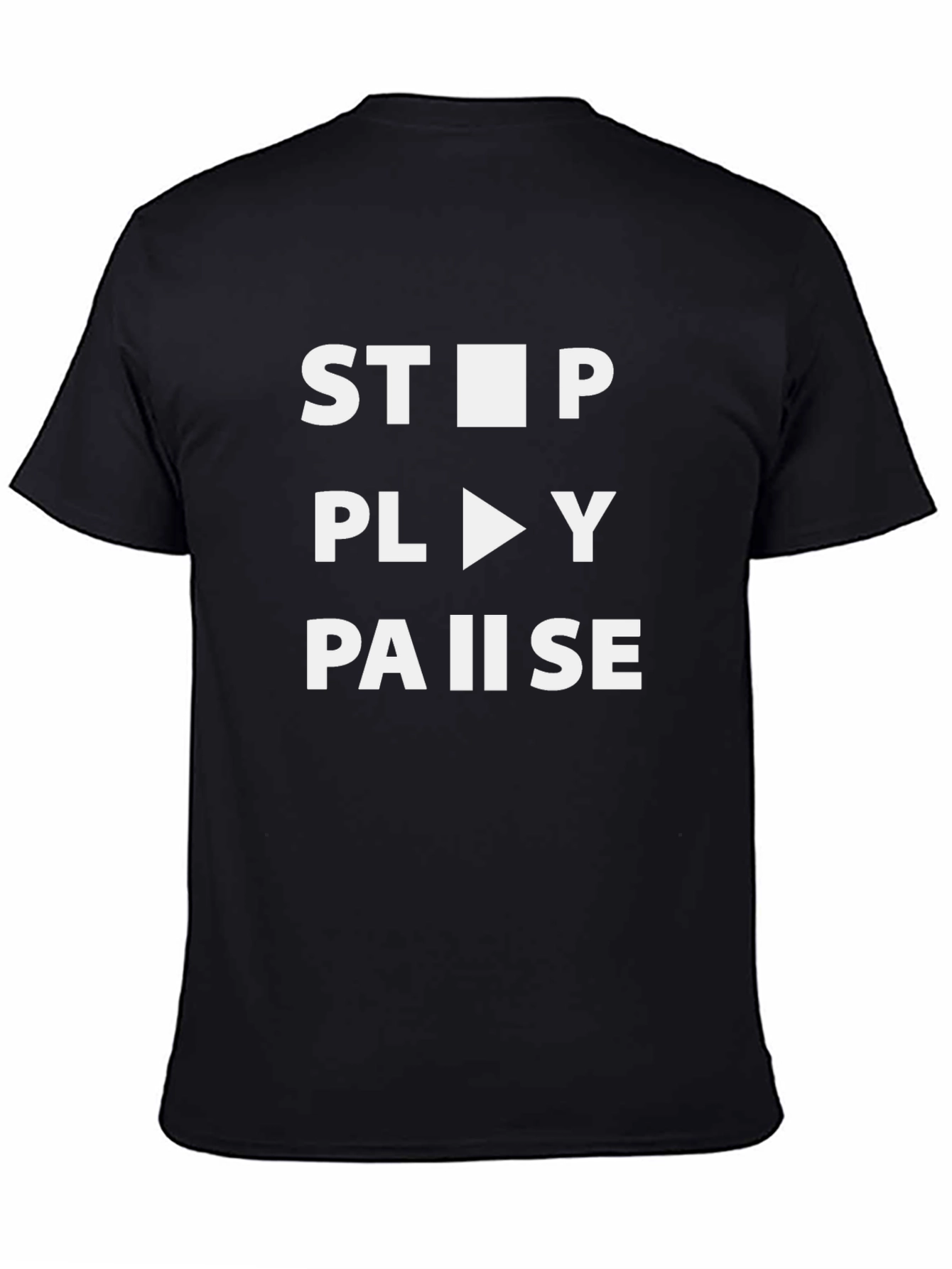 Stop Play Pause Graphic T-Shirt - Music Lover Tee
