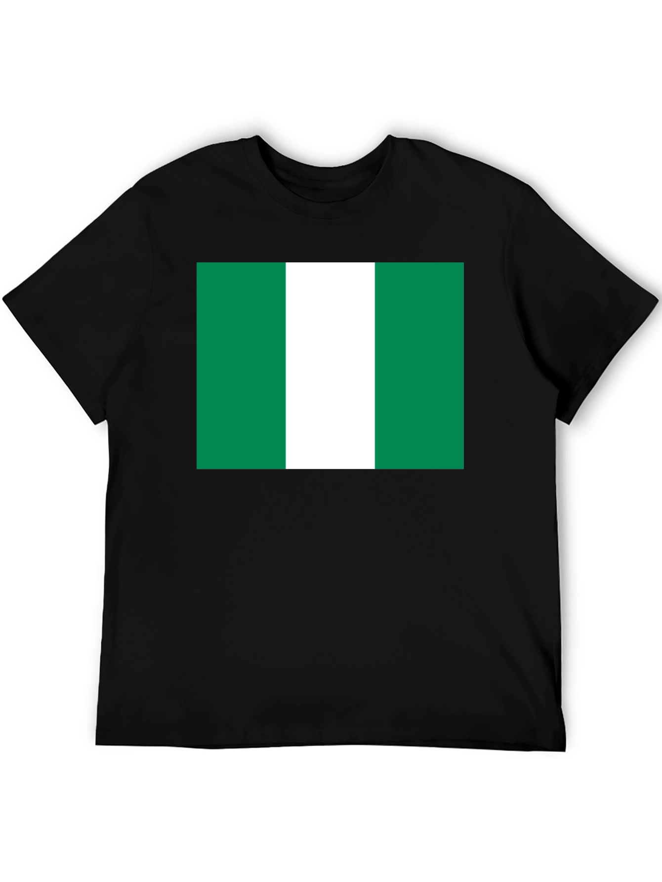 Nigeria Flag T-Shirt - Black Cotton Tee