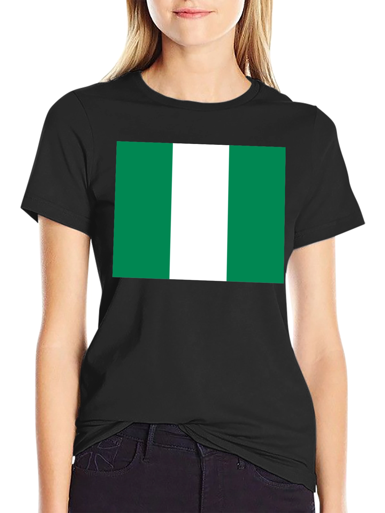 Nigeria Flag T-Shirt - Black Cotton Tee