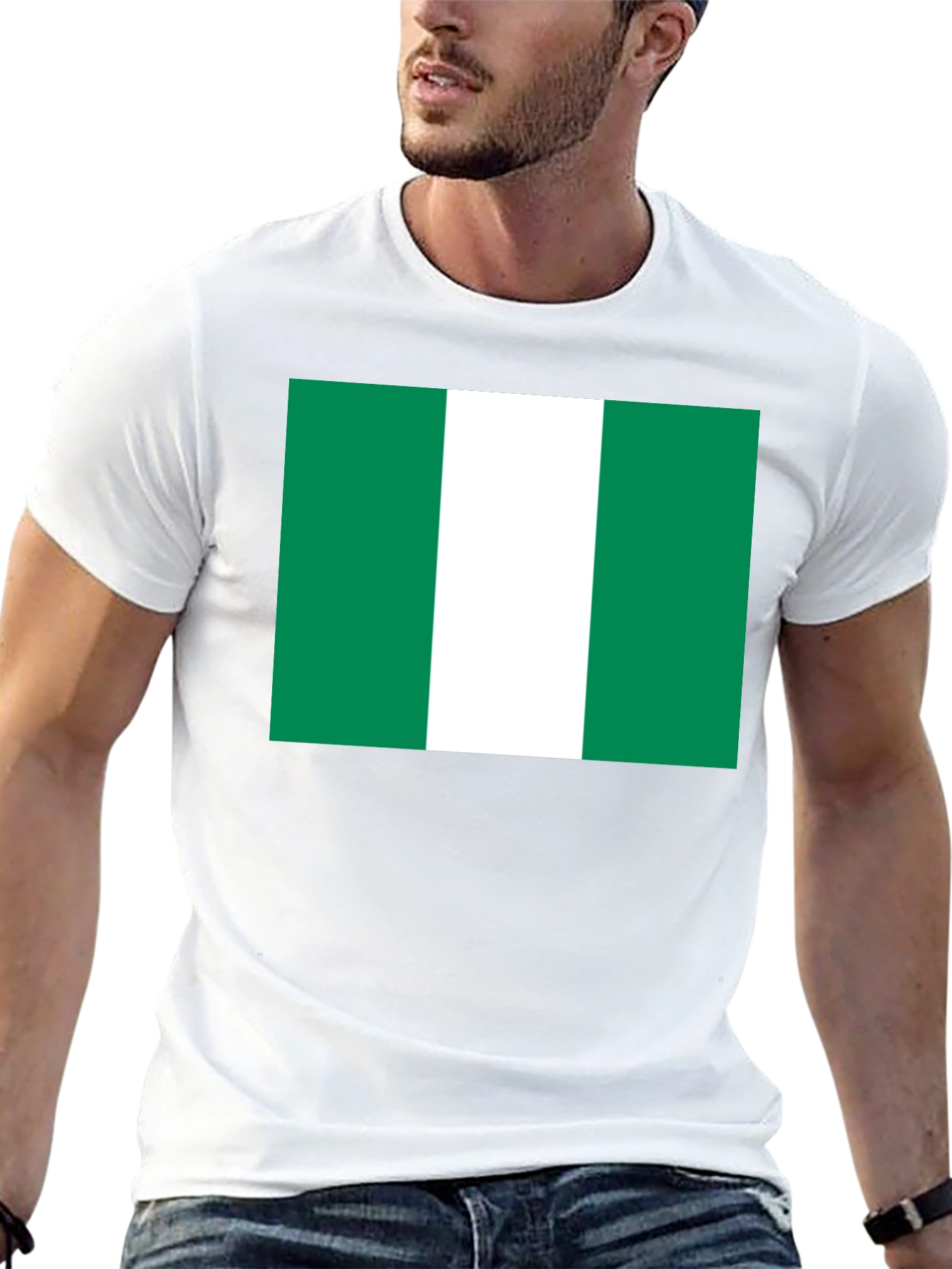 Nigeria Flag T-Shirt - Black Cotton Tee