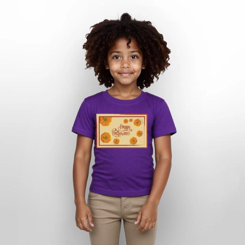 Greetings Happy Halloween typography and pumpkins