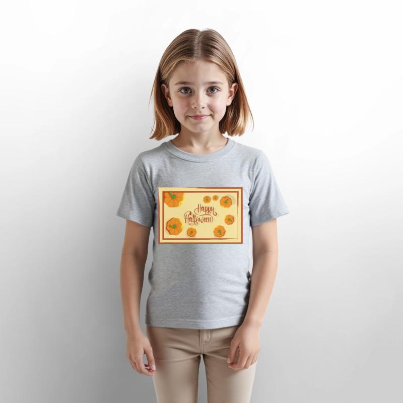 Greetings Happy Halloween typography and pumpkins