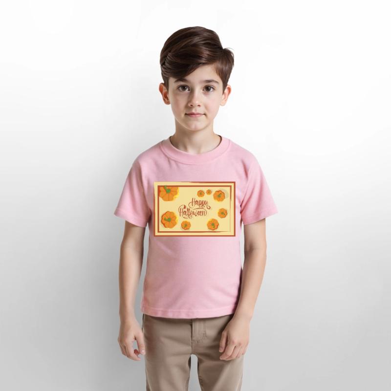 Greetings Happy Halloween typography and pumpkins