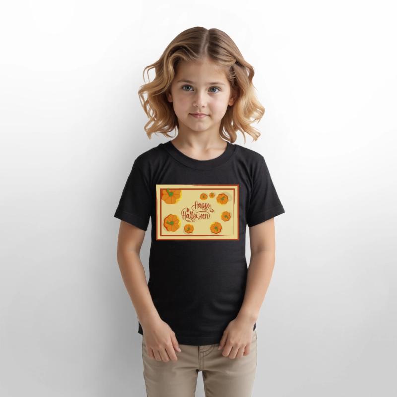 Greetings Happy Halloween typography and pumpkins