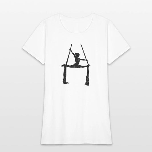 Gymnast doing aerial silk moves - acrobatic