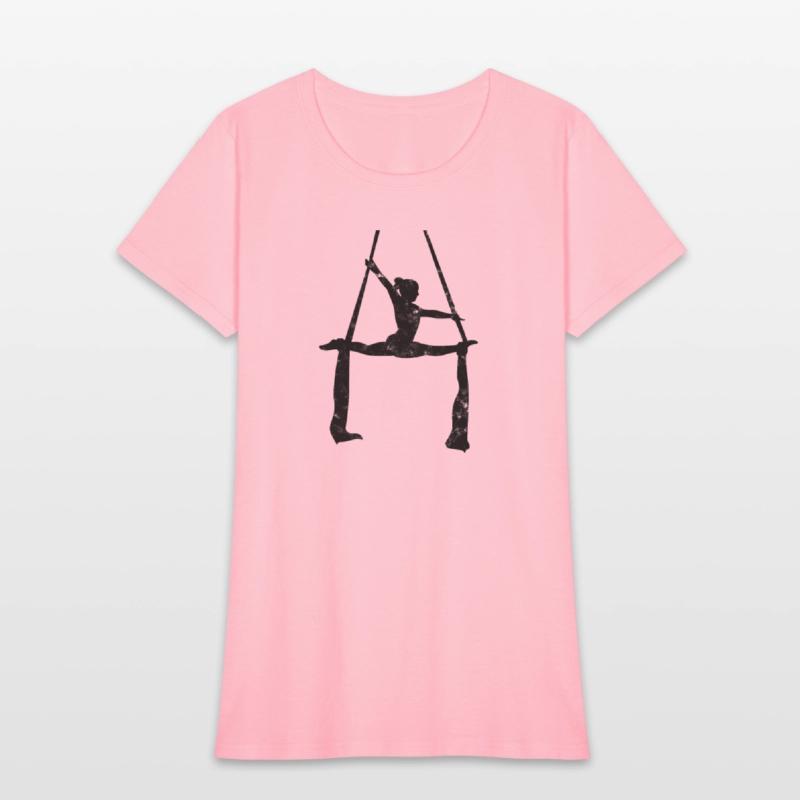 Gymnast doing aerial silk moves - acrobatic