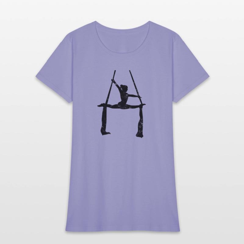 Gymnast doing aerial silk moves - acrobatic