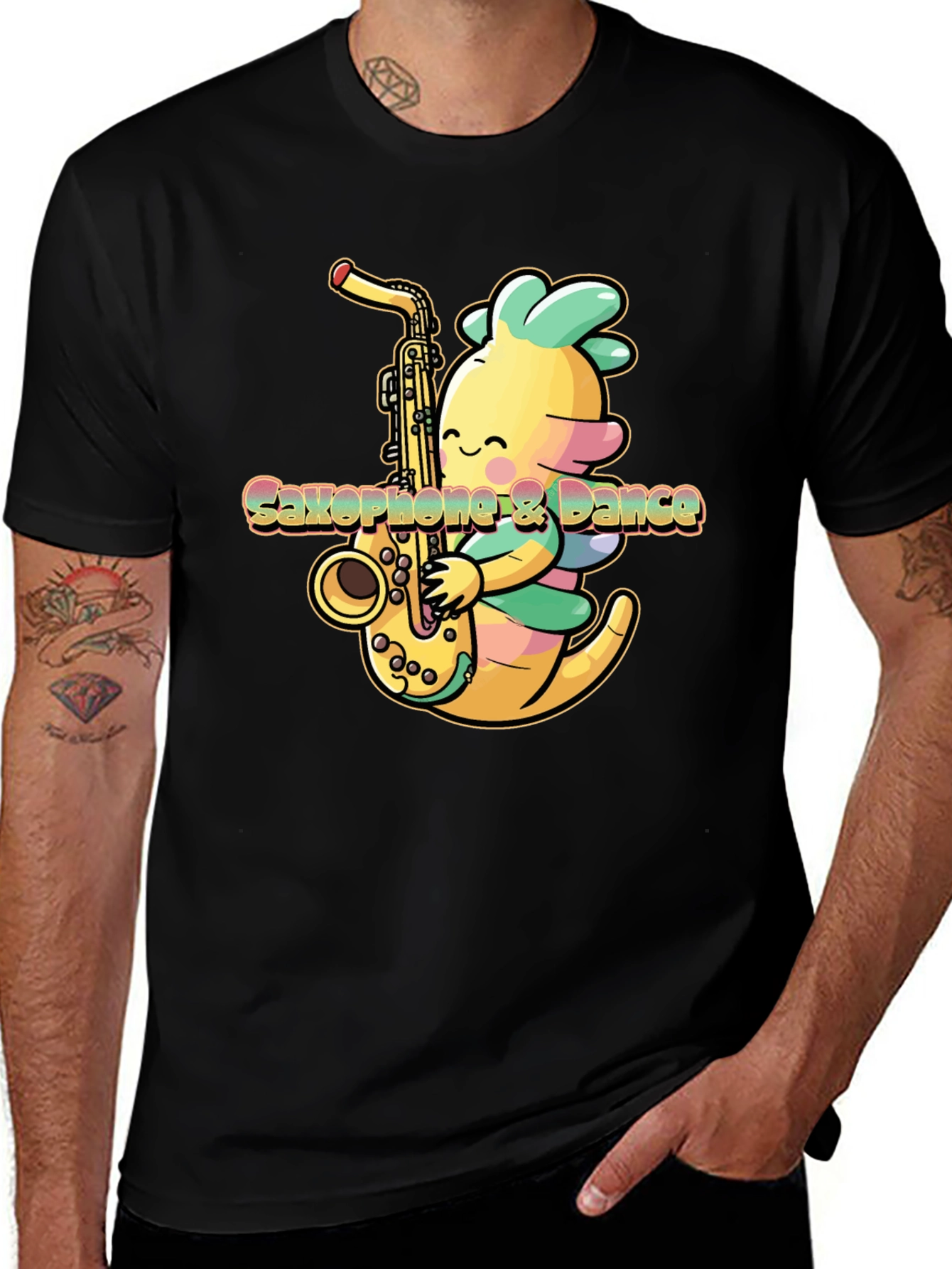 Saxophone Monster T-Shirt - Music Lover Tee