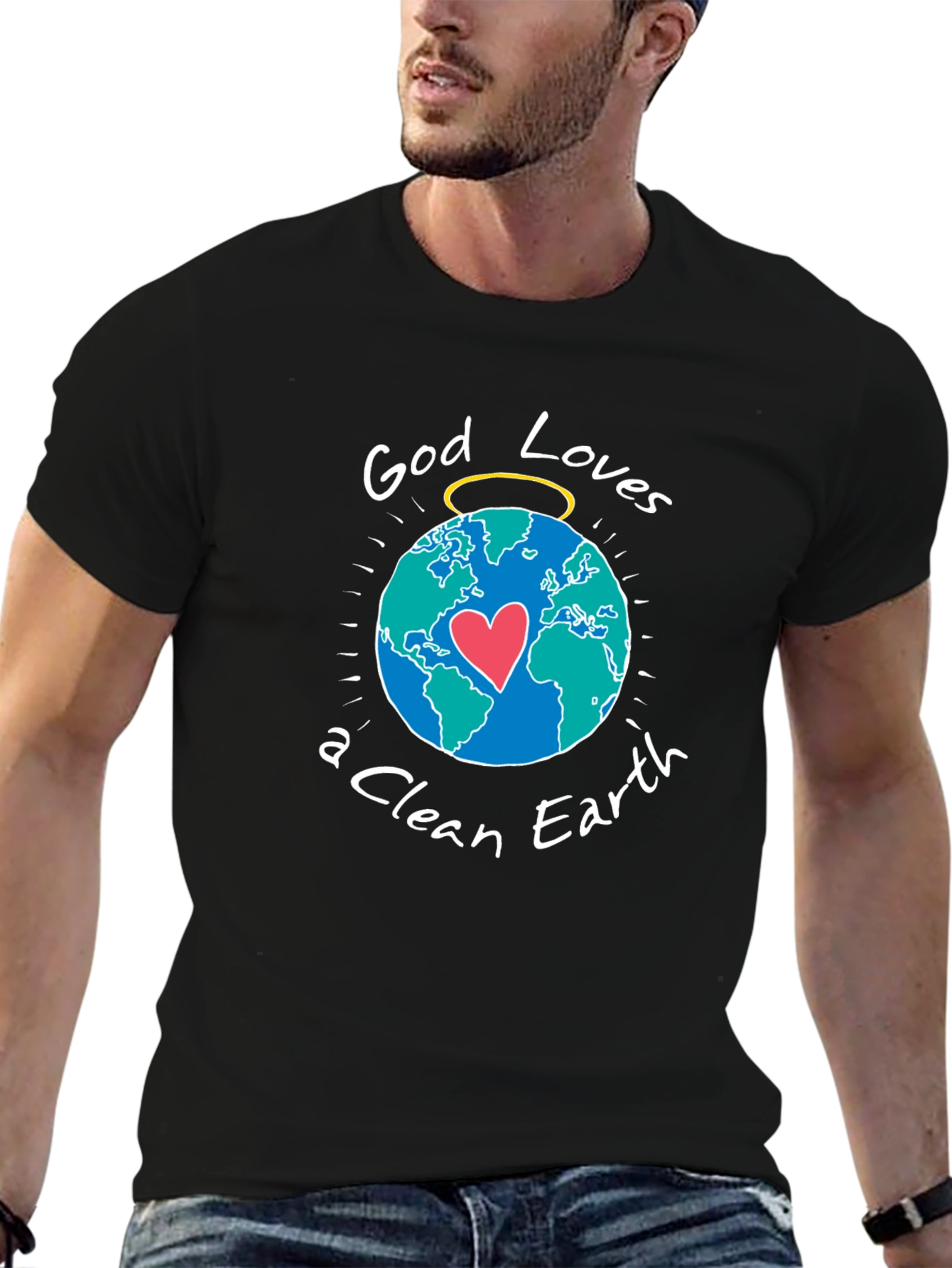God Loves a Clean Earth Graphic T-Shirt