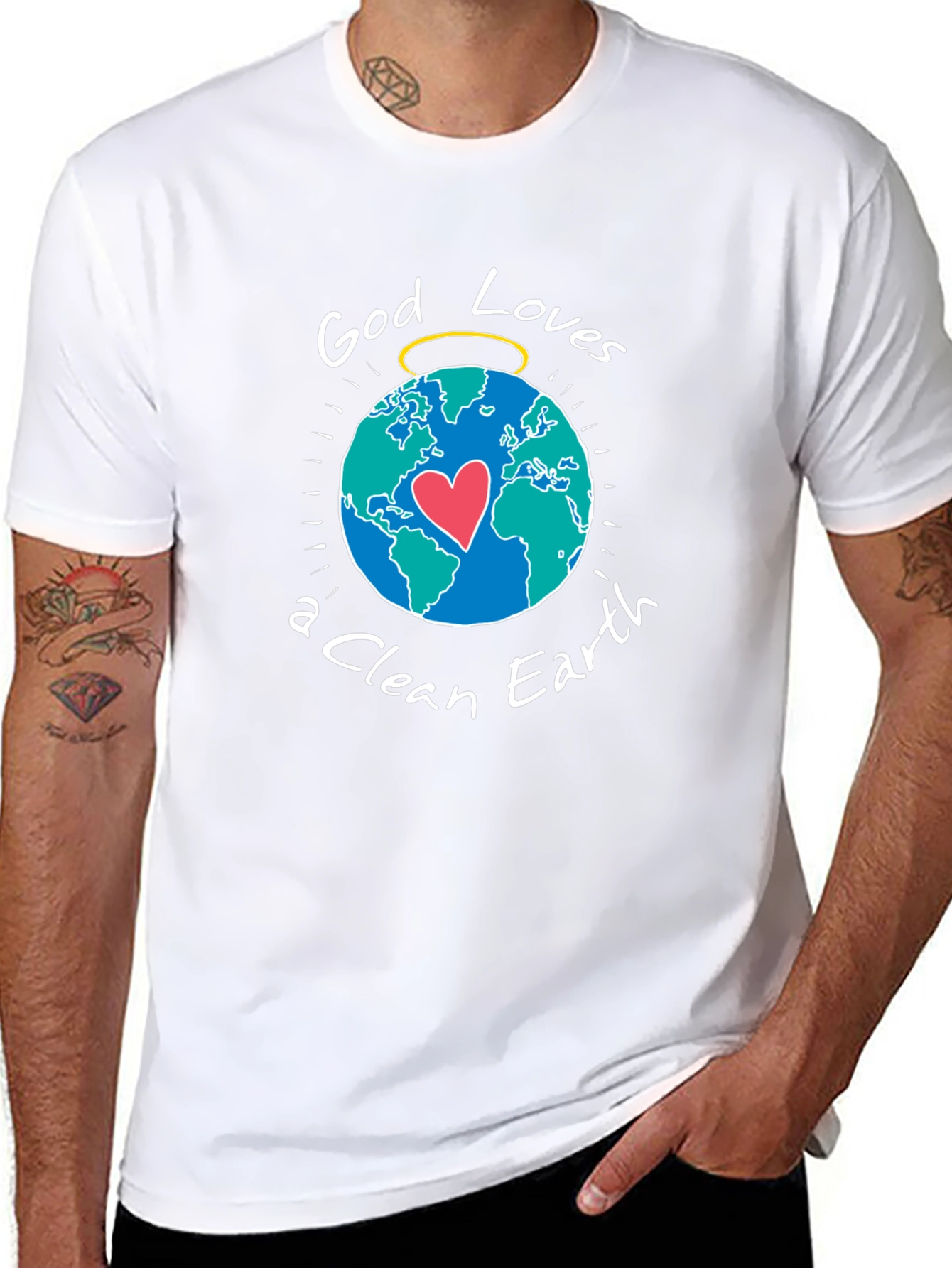 God Loves a Clean Earth Graphic T-Shirt