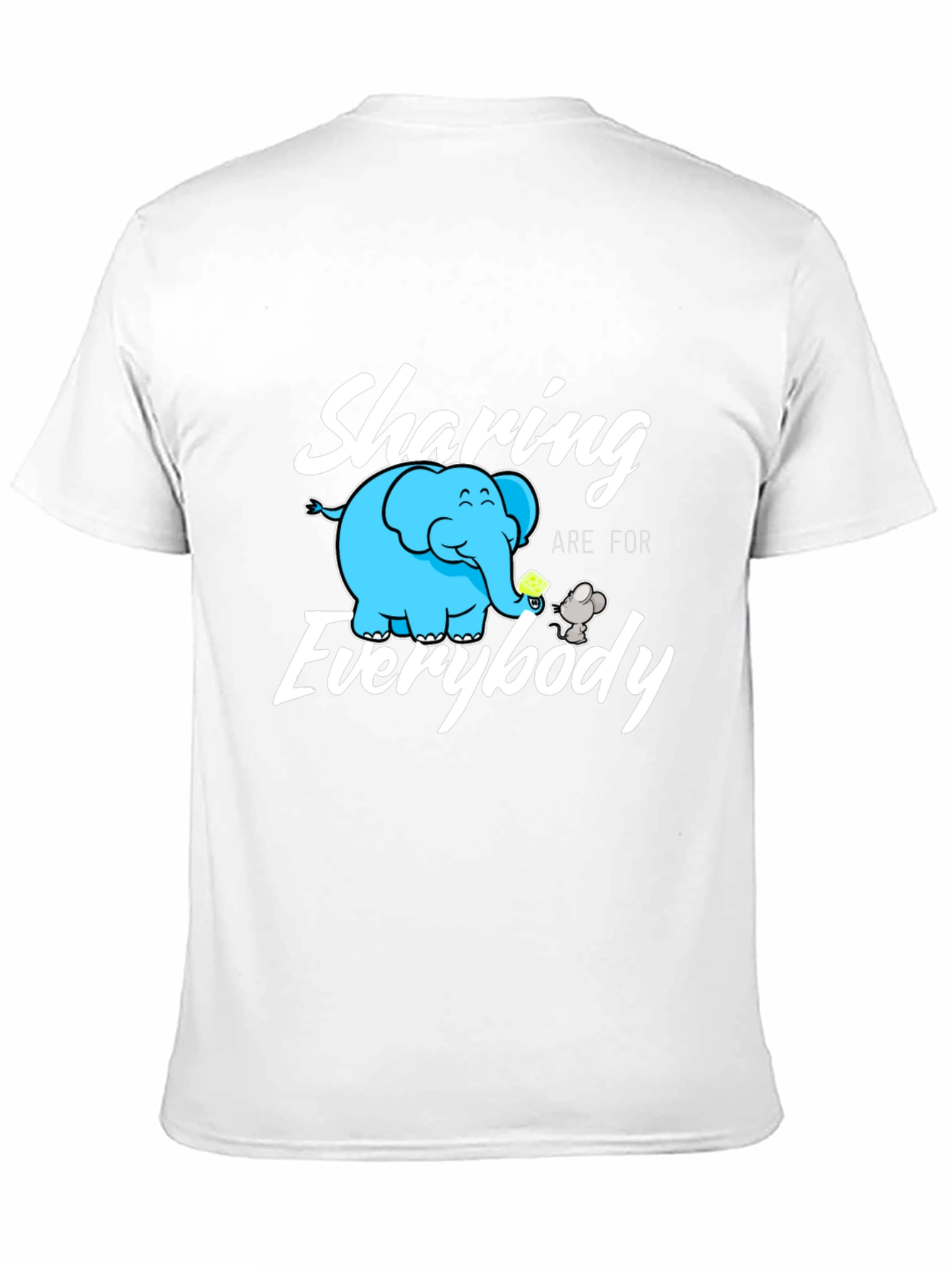 Sharing Everybody T-Shirt: Cute Cartoon Elephant & Mouse